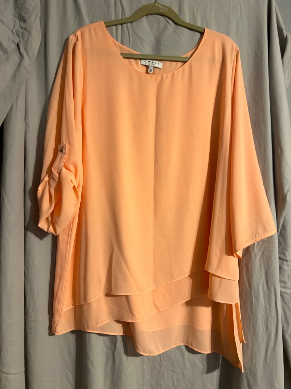 Chaus Peach Layered Chiffon Blouse